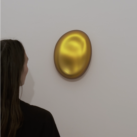 Contemporary Mirror Sculpture Old Gold Ocean Washed