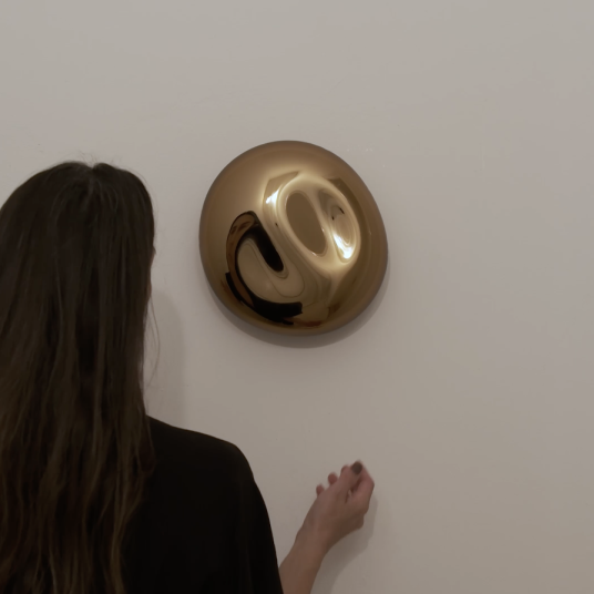 Contemporary Mirror Sculpture Old Gold