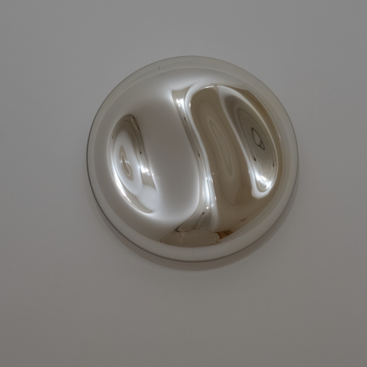 Contemporary Mirror Sculpture Silver