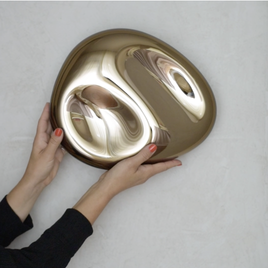 Contemporary Mirror Sculpture Smoke Topaz