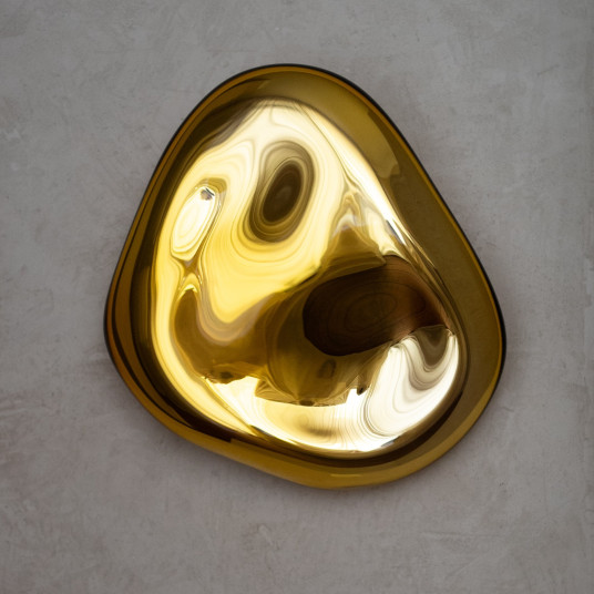 Contemporary Mirror Sculpture Gold