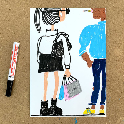 Shopping again at last (Sketch)
